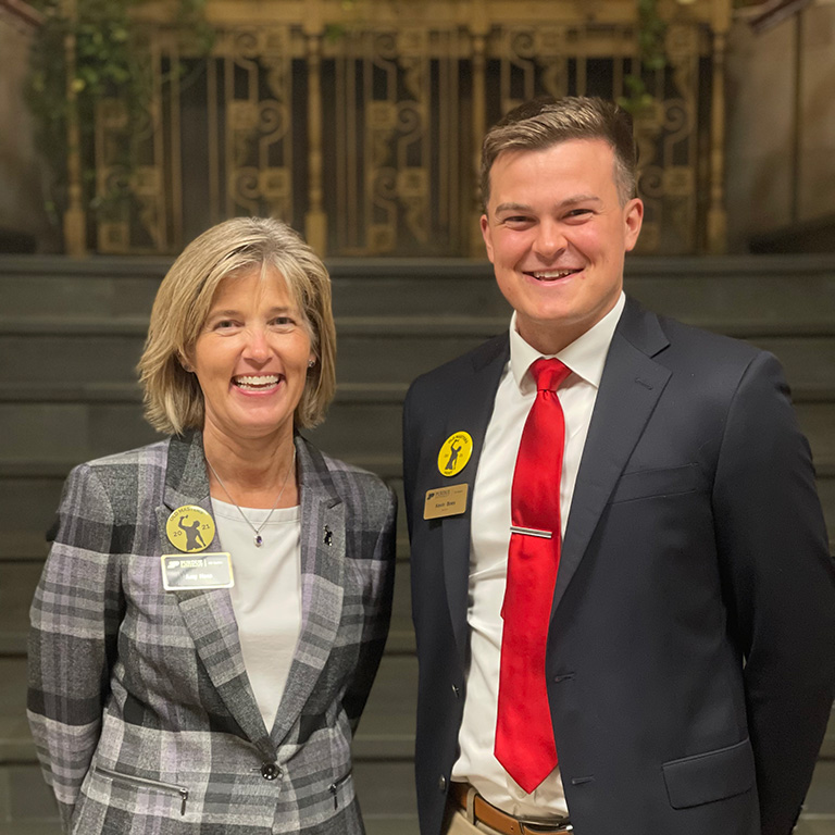 Kevin Boes posing with Amy Hess